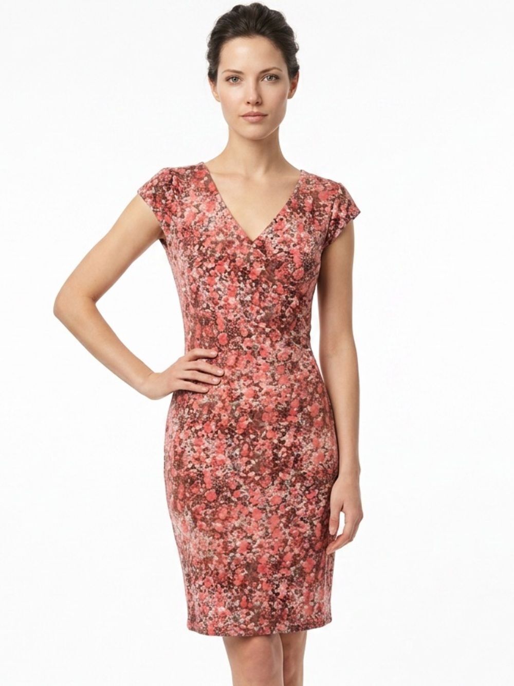 ANN TAYLOR PETITES | Floral WrapโDress Peach SP
